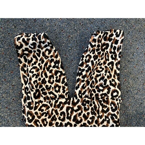 J.Crew Bathing Suit Swim One Piece Plunge Neckline Brown Black Animal Print XS - Picture 2 of 6